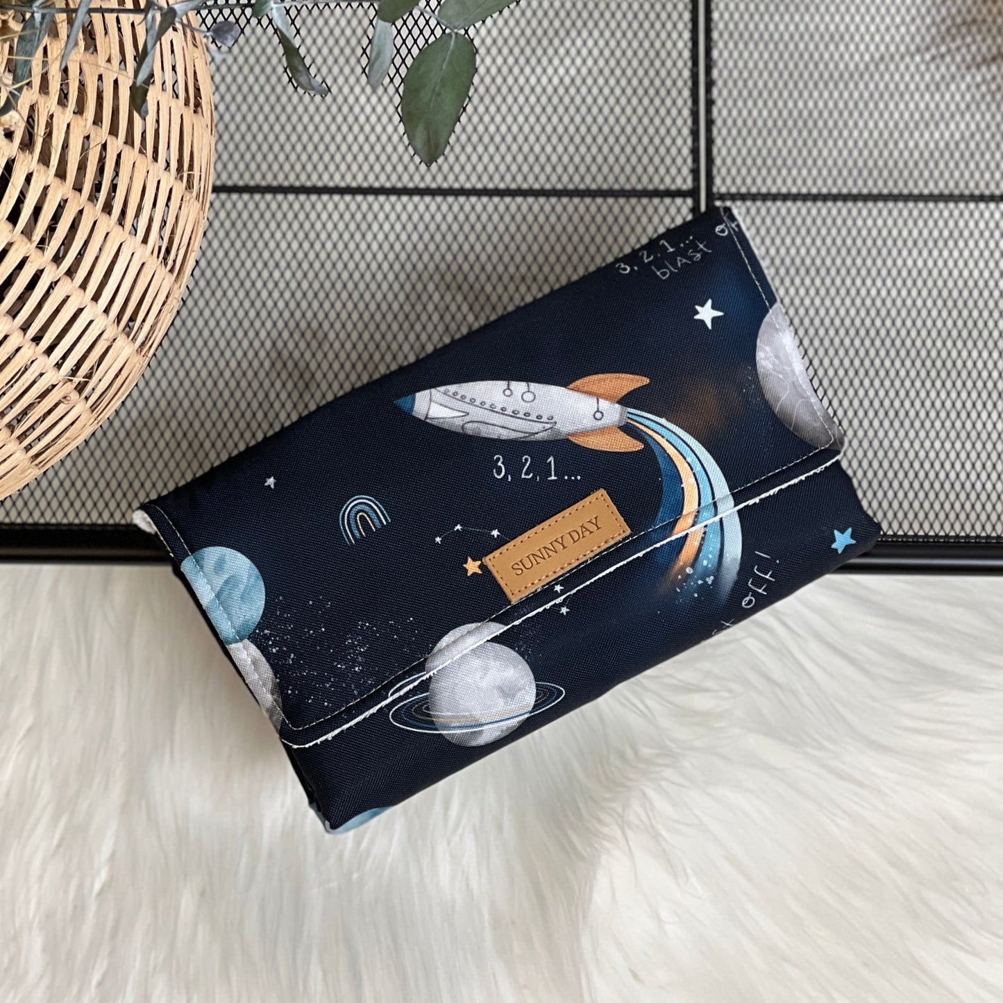 Portable changing mat waterproof "Blue space" collection