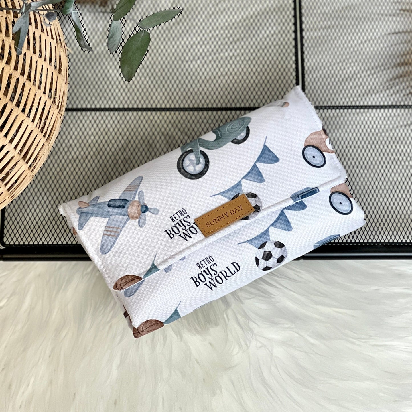 Portable changing mat waterproof "Retro world" collection