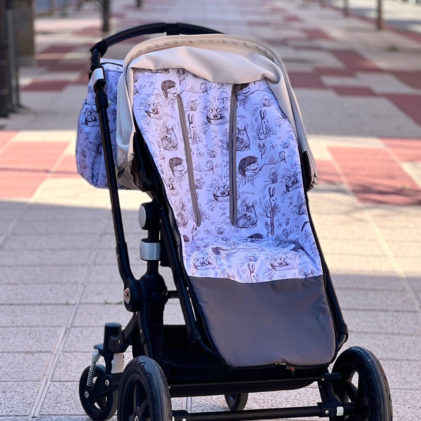 Pram footmuff (winter) waterproof "Forest friends" collection