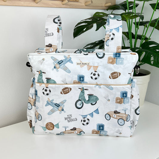 Diaper bag waterproof "Retro world" collection