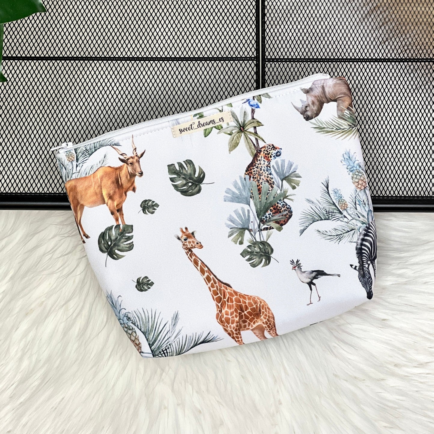 Toiletry bag waterproof "Safari white" collection