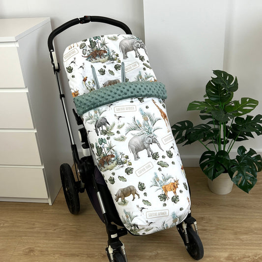 Pram footmuff (winter) waterproof "Safari white" collection