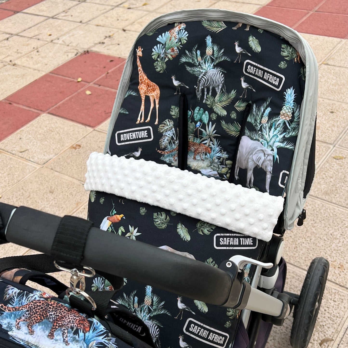 Pram footmuff (winter) waterproof "Safari black" collection